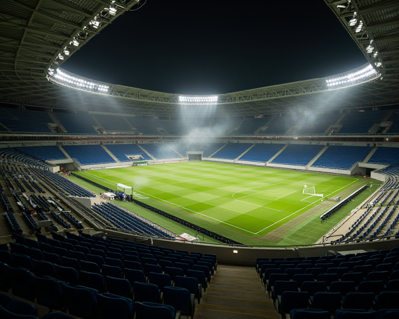 Atmospheric Night Football Stadium in Seoul