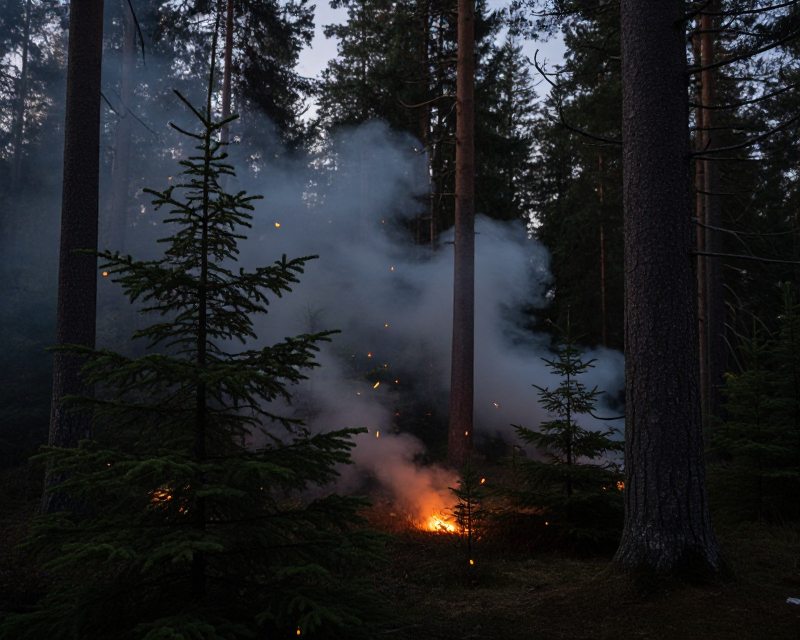 Atmospheric Norwegian Forest Fire Aftermath