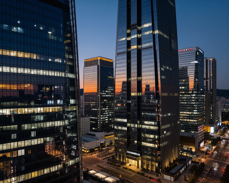 Seoul Financial District Twilight