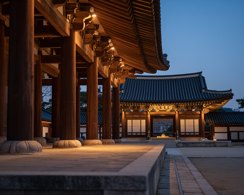 Traditional Korean Temple Twilight