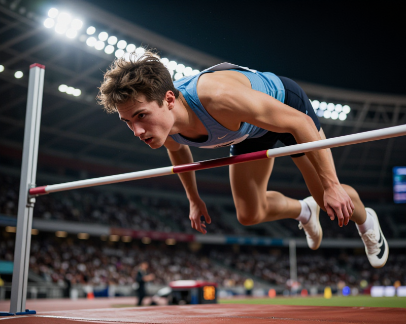 High Jumper in Motion