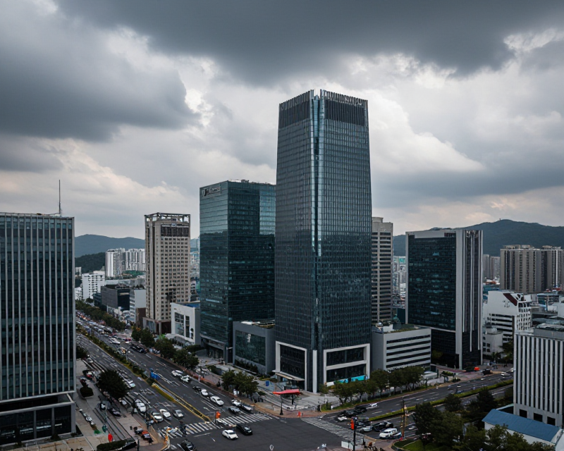 Overcast Urban Landscape in South Korea